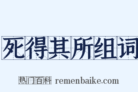 死得其所组词是什么意思的图片